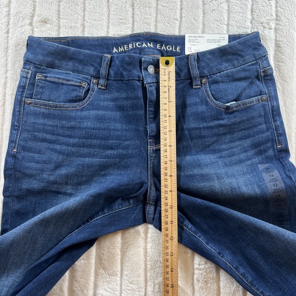 American Eagle Jeans Curvy Kick Boot Low Rise Waist Stretch Dark 31 x 32 12 New - Picture 8 of 10